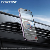 Автотримач для телефона BOROFONE BH124 Roman magnetic car holder (air outlet) Black and Red (Цвет Black-Red) - фото № 8