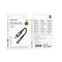 Перехідник BOROFONE BV24 Graceful digital audio converter cable Type-C to 3.5mm Metal Grey (Колір Metal Gray) - фото № 2
