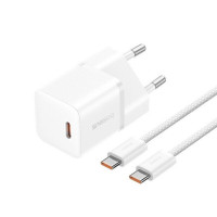Мережевий зарядний пристрій Baseus GaN5 Fast Charger(mini) 1C 20W EU Moon White(With: Baseus Dynamic 3 Series Fast Charging Data Cable Type-C to Type-