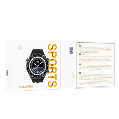 Смарт-годинник HOCO Y16 Smart sports watch(call version) Black - изображение 5