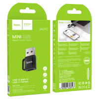 Адаптер HOCO UA31D USB male to Type-C female USB2.0 adapter Black (Колір Черный) - фото № 6