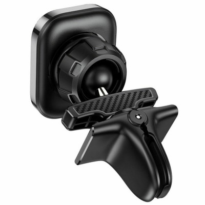 Тримач для мобільного HOCO S49 Fuerte series air outlet magnetic car holder Black (6931474742964) - изображение 2