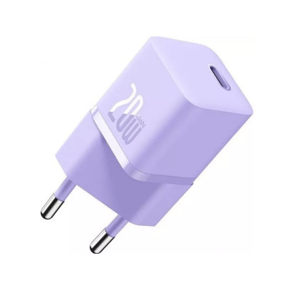 Мережевий зарядний пристрій Baseus GaN5 Fast Charger(mini) 1C 20W EU Purple - изображение 2