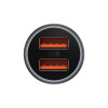 Автомобільний зарядний пристрій Baseus Golden Contactor Max Dual Fast Charger Car Charger U+U 60W Dark Gray (Темно-серый)- № 7