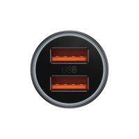 Автомобільний зарядний пристрій Baseus Golden Contactor Max Dual Fast Charger Car Charger U+U 60W Dark Gray (Цвет Темно-серый) - фото № 7