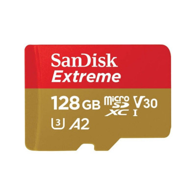 microSDXC (UHS-1 U3) SanDisk Extreme A2 128Gb class 10 V30 (R190MB/s,W90MB/s) - зображення 1