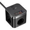 Мережевий зарядний пристрій Baseus PowerCombo Cube Power Strip 3AC+2U+2C 30W 1.5m EU Cluster Black (Black)- № 3