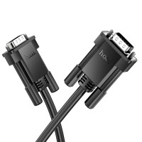 Кабель HOCO US11 VGA male to VGA male HD data cable(L=2M) Black (Цвет 7073) - фото № 2
