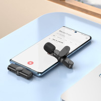 Бездротова мікрофонна система BOROFONE BFK12 Trophy lavalier wireless digital microphone Type-C Black (Колір Черный) - фото № 8