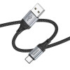 Кабель HOCO X102 USB to Type-C 3A, 1m, nylon, aluminum connectors, Black (7073)- № 2