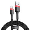 Кабель Baseus Cafule Cable USB For Type-C 3A 0,5м Красный+Черный (CATKLF-A91)