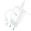 Мережевий зарядний пристрій HOCO C104A Stage single port PD20W charger set (C to iP)(EU) White (7068)- № 3