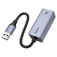 Мережевий адаптер HOCO UA37 USB ethernet adapter (1000 Mbps) Metal Gray (Цвет Metal Gray) - фото № 4