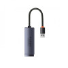 USB-Hub Baseus Lite Series Ethernet Adapter USB-A to RJ45 LAN Port (100Mbps) Black - зображення 3