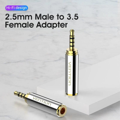 Адаптер Vention 2.5mm Male to 3.5mm Female Audio Adapter Silvery Metal Type (VAB-S02) - изображение 2
