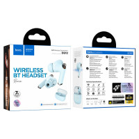 Навушники HOCO EQ12 Rima true wireless BT headset Blue (Цвет Синий) - фото № 3