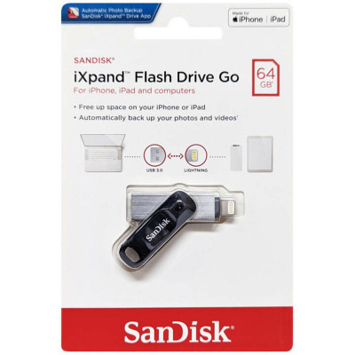 Flash SanDisk USB 3.0 iXpand Go 64Gb Lightning Apple (SDIX60N-064G-GN6NN) - зображення 5