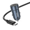 Автомобільний зарядний пристрій HOCO Z57 Glorious single-port PD30W car charger set (C to C) Metal Gray (Metal Gray)- № 4