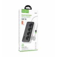 Мережевий подовжувач HOCO AC22 Sunlight 4-bit(PD30W/1C3A) desktop socket(EU/GER) Black (Цвет Черный) - фото № 7