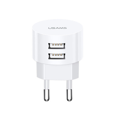 МЗП Usams Travel Charging Set Send-Tu Series (T20 Dual USB Round Charger+U35 Type-C) Белый (XTXLOGT18TC05) - изображение 1