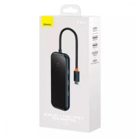 USB-Hub Baseus AcmeJoy 5-Port Type-C HUB Adapter（Type-C to USB3.0*2+USB2.0*1+Type-C PD&Data *1+RJ45*1）Dark Gray (Колір Сірий) - фото № 2