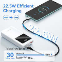 Зовнішній акумулятор Vention 20000mAh Power Bank (Micro-USB + USB-C + USB-A + USB-A) 22.5W White LED Display Type (Цвет White) - фото № 8