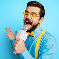 Портативна колонка HOCO BK5 Cantando karaoke microphone White (Цвет 7068) - фото № 6