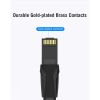 Мережевий кабель Vention Flat Cat.6 UTP Patch Cable 0.75M Black (Колір 7073) - фото № 3