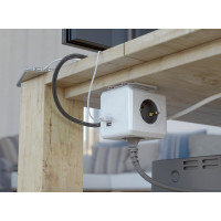 Мережевий подовжувач Allocacoc PowerCube Extended з заземленням 4 розетки 2 USB 1.5 м, сірий (Цвет White-Grey) - фото № 4
