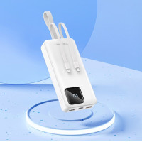 Зовнішній акумулятор REMAX Suji Series PD 20W+QC 22.5W  Fast Charging Cabled Power Bank 30000mAh  RPP-550 White (Цвет Білий) - фото № 2