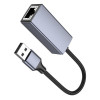 Мережевий адаптер HOCO UA37 USB ethernet adapter (1000 Mbps) Metal Gray (Metal Gray)- № 3