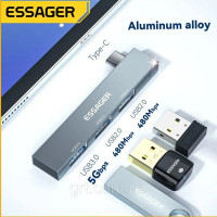 USB-хаб ESSAGER (opp bag) Fengyang  3 in 1 Splitter Silver (Цвет Silver) - фото № 5