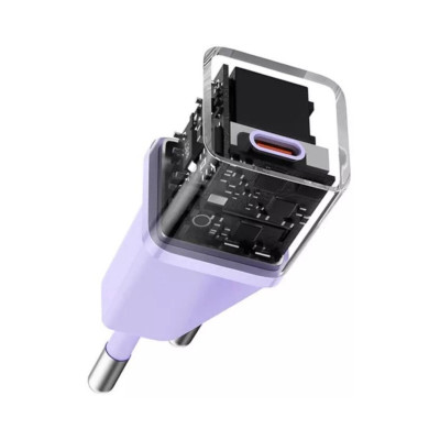 Мережевий зарядний пристрій Baseus GaN5 Fast Charger(mini) 1C 20W EU Purple - зображення 3