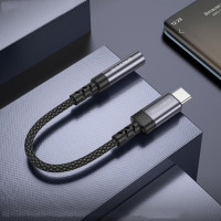 Перехідник BOROFONE BV24 Graceful digital audio converter cable Type-C to 3.5mm Metal Grey (Колір Metal Gray) - фото № 7