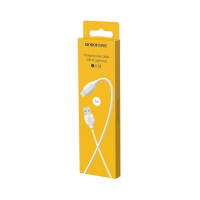 Кабель BOROFONE BX19 USB to iP 2.4A, 1m, PVC, TPE connectors, White (Цвет 7068) - фото № 3