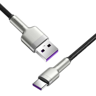 Кабель Baseus Cafule Series Metal Data Cable USB to Type-C 66W 2m Black - зображення 2