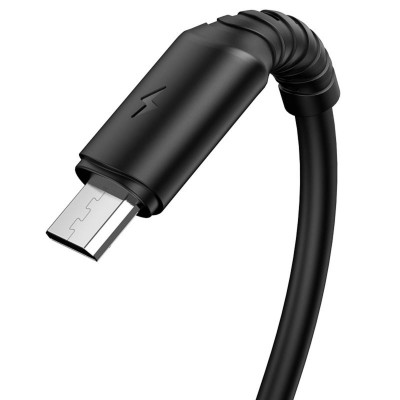 Кабель BOROFONE BX47 USB to Micro 2.4A, 1м, PVC, роз'єми PVC, Black (BX47MB) - зображення 2