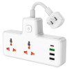 Мережевий подовжувач HOCO AC12 Reise 2-position expansion socket(PD30W/1C3A) (US) White (Белый)- № 2