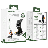 Бездротовий зарядний пристрій ACEFAST E20 desktop 3-in-1 wireless charging holder Black (Колір 7073) - фото № 2