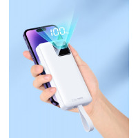 Зовнішній акумулятор REMAX Suji Series PD 20W+QC 22.5W  Fast Charging Cabled Power Bank 30000mAh  RPP-550 White (Цвет Білий) - фото № 4