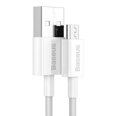 Кабель Baseus Superior Series Fast Charging Data Cable USB to Micro 2A 1m White - зображення 3