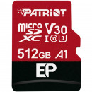 Карта пам'яті microSDXC (UHS-1 U3) Patriot EP Series 512Gb class 10 V30 (R-100MB/s, W-80MB/s) (adapter SD)