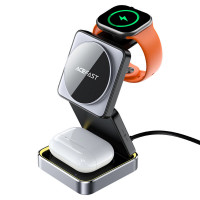 Бездротовий зарядний пристрій ACEFAST E20 desktop 3-in-1 wireless charging holder Black (Колір 7073) - фото № 5