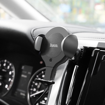 Тримач для мобiльного з БЗП HOCO CA60 Aspiring infrared sensor wireless charging car holder Black (6931474718754) - зображення 8