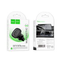 Автотримач для телефона HOCO H72 Crown magnetic car holder (air outlet) Black Metal Gray (Цвет Black) - фото № 2