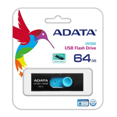 Flash A-DATA USB 3.0 AUV 320 64Gb Black/Blue - изображение 5