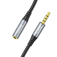 Аудiокабель HOCO UPA20 3.5 audio extension cable male to female (L=2M) Metal Gray (Цвет Metal Gray) - фото № 5