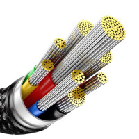 Кабель Baseus Tungsten Gold Fast Charging Data Cable Type-C to Type-C 240W 3m Black (Колір 7073) - фото № 7