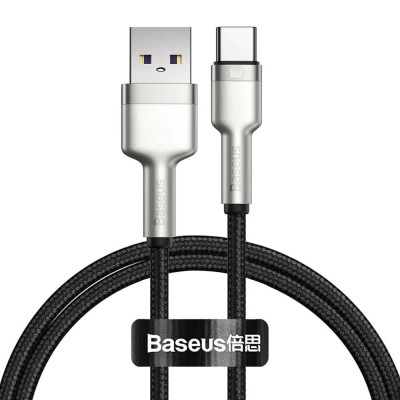 Кабель Baseus Cafule Series Metal Data Cable USB to Type-C 66W 2m Black - зображення 3