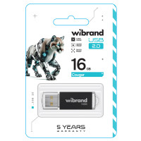 Флеш-накопичувач Wibrand USB 2.0 Cougar 16Gb Black (Колір Черный) - фото № 2